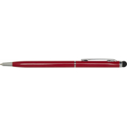 Ore aluminium ballpoint pen with stylus (blue ink), czerwony