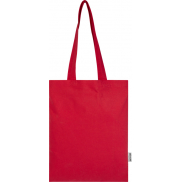 Madras Blend torba na zakupy z bawełny z recyklingu z certyfikatem GRS o gramaturze 140 g/m² i pojemności 7l, czerwony