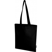 Madras Blend torba na zakupy z bawełny z recyklingu z certyfikatem GRS o gramaturze 140 g/m² i pojemności 7l, czarny