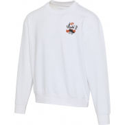 Boris 280 g/m2 sweter unisex z organicznego materiału z certyfikatem OCS o luźnym kroju i z okrągłym dekoltem, xxl, biały