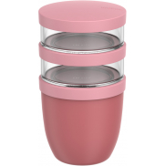 Mepal Ellipse 3-częściowy izolowany pojemnik na lunch o pojemności 500 ml + 2 x 200 ml, różowy