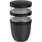 Mepal Ellipse 3-częściowy izolowany pojemnik na lunch o pojemności 500 ml + 2 x 200 ml, czarny