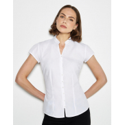 Bluzka Tailored Fit Mandarin - white