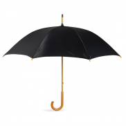 Parasol z drewnianą rączką - czarny