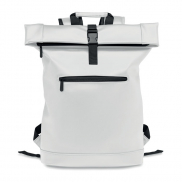 Plecak na laptopa PU rolltop - biały