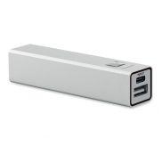 Power bank 2600 mAh - srebrny mat