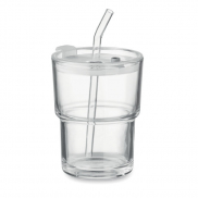 Szklany kubek ze słomką 400ml