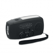 Przenośne radio z latarką LED - czarny