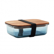 Szklany lunchbox 800ml - przezroczysty niebieski