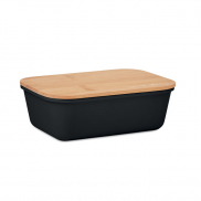 Lunchbox z bambusową pokrywką - czarny