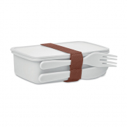 Lunchbox ze sztućcami - biały