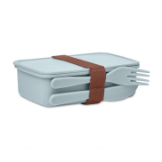 Lunchbox ze sztućcami - baby blue