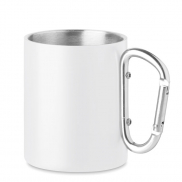 Metalowy dwuścienny kubek300ml - biały