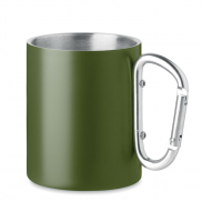 Metalowy dwuścienny kubek300ml - ciemnozielony
