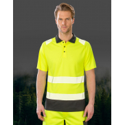 Polo Safety z recyklingu - fluorescent orange