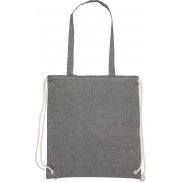 Torba bawełniana z długimi uszami z recyklingu 140 g/m2 ADDISON - czarny