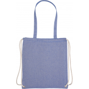 Torba bawełniana z długimi uszami z recyklingu 140 g/m2 ADDISON - niebieski