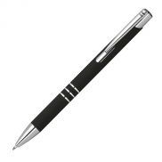Długopis z aluminium z recyklingu półżelowy soft touch DUNMORE - czarny