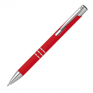 Długopis z aluminium z recyklingu półżelowy soft touch DUNMORE - czerwony