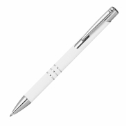 Długopis z aluminium z recyklingu półżelowy soft touch DUNMORE - biały