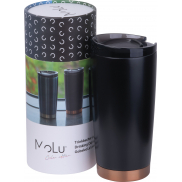 Kubek termiczny stalowy z recyklingu LA LOUVIERE MoLu 540 ml - czarny