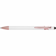 Długopis aluminiowy z recyklingu żelowy touch pen BELO HORIZONTE - biały
