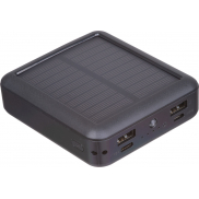 Power bank solarny, z recyklingu 10 000 mAh CRETE - czarny