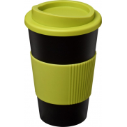 Kubek termiczny z serii Americano® o pojemności 350 ml z uchwytem, czarny, zielony