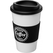 Kubek termiczny z serii Americano® o pojemności 350 ml z uchwytem, biały, czarny