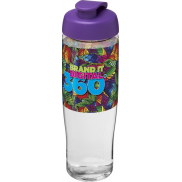 Bidon H2O Tempo® o pojemności 700 ml z wieczkiem zaciskowym, biały, fioletowy