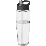 Bidon H2O Tempo® o pojemności 700 ml z wieczkiem z słomką, biały, czarny