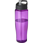 Bidon H2O Tempo® o pojemności 700 ml z wieczkiem z słomką, fioletowy, czarny