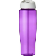 Bidon H2O Tempo® o pojemności 700 ml z wieczkiem z słomką, fioletowy, biały