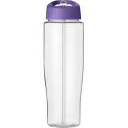 Bidon H2O Tempo® o pojemności 700 ml z wieczkiem z słomką, biały, fioletowy