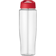 Bidon H2O Tempo® o pojemności 700 ml z wieczkiem z słomką, biały, czerwony