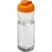 Bidon H2O Base® o pojemności 650 ml z wieczkiem zaciskowym, biały, pomarańczowy