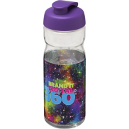 Bidon H2O Base® o pojemności 650 ml z wieczkiem zaciskowym, biały, fioletowy