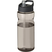 Bidon H2O Base® o pojemności 650 ml z wieczkiem z słomką, szary, czarny
