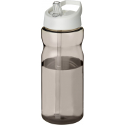 Bidon H2O Base® o pojemności 650 ml z wieczkiem z słomką, szary, biały