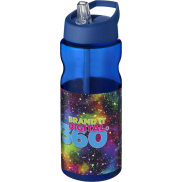 Bidon H2O Base® o pojemności 650 ml z wieczkiem z słomką, niebieski