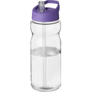 Bidon H2O Base® o pojemności 650 ml z wieczkiem z słomką, biały, fioletowy