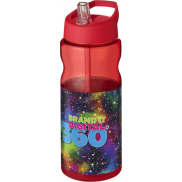 Bidon H2O Base® o pojemności 650 ml z wieczkiem z słomką, czerwony