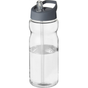 Bidon H2O Base® o pojemności 650 ml z wieczkiem z słomką, biały, szary