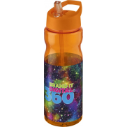 Bidon H2O Base® o pojemności 650 ml z wieczkiem z słomką, pomarańczowy