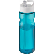 Bidon H2O Base® o pojemności 650 ml z wieczkiem z słomką, niebieski, biały