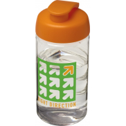 Bidon H2O Bop® o pojemności 500 ml z wieczkiem zaciskowym, biały, pomarańczowy
