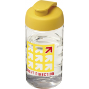Bidon H2O Bop® o pojemności 500 ml z wieczkiem zaciskowym, biały, żółty