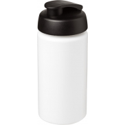 Bidon Baseline® Plus o pojemności 500 ml z wieczkiem zaciskowym i uchwytem, biały, czarny