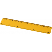 Linijka Renzo o długości 15 cm wykonana z tworzywa sztucznego, żółty