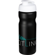 Bidon Baseline® Plus o pojemności 650 ml z otwieranym wieczkiem, czarny, biały